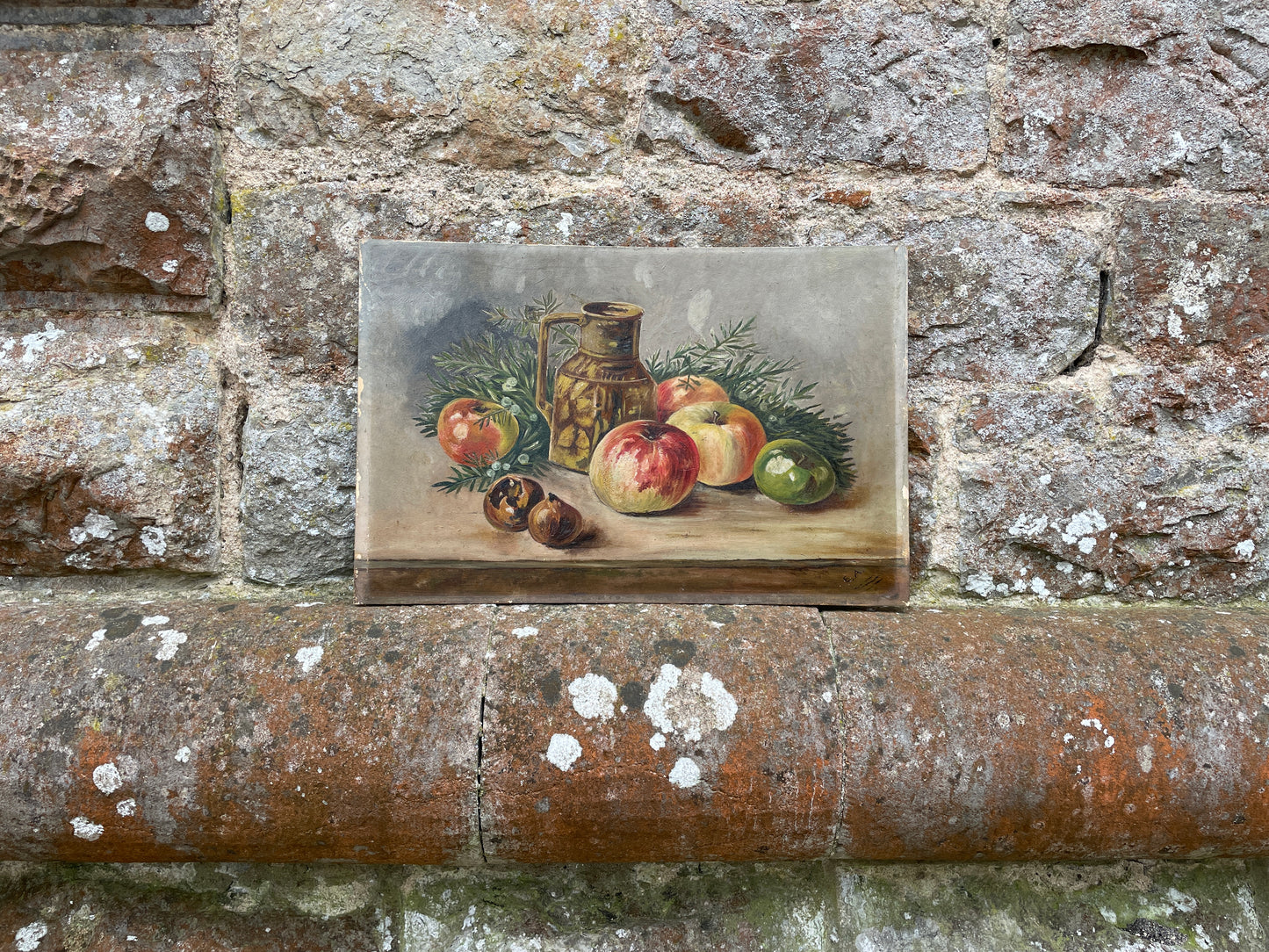 Pair of Apple & Pear Still Life Paintings by E Annett
