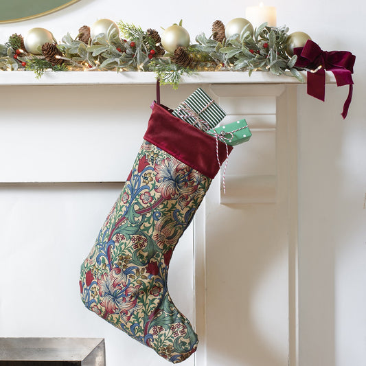 William Morris Golden Lily Pattern Christmas Stocking