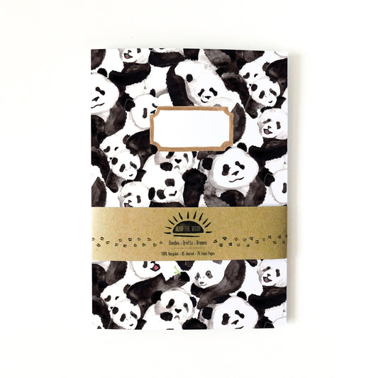 Embarrassment of Pandas Print A5 Lined Journal